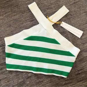 House of Harlow 1960 x Revolve Halter Ribbed Knit Crop Top White